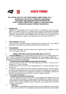 League Rules of the Essex Tennis Competitions Oct 2024 (a)